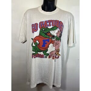 Rare-as Is- Sz.L Vtg 80s 90s Gators Vs FSU Seminoles Sports Graphic Tee Jerzees